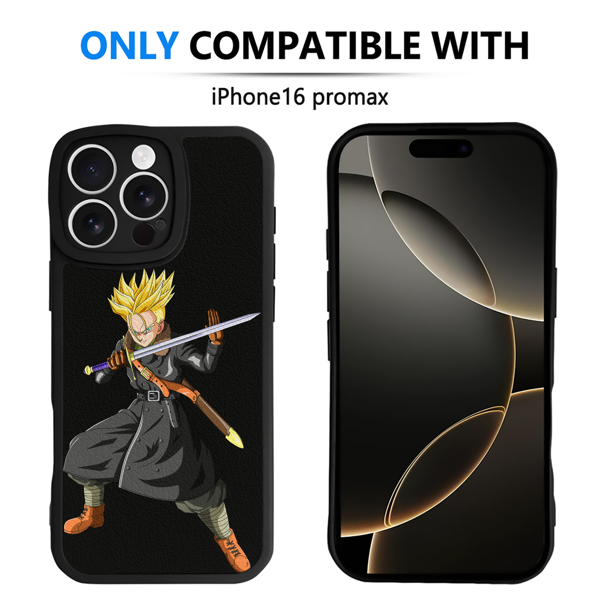 （画像用） ドラゴンボール トランクス（Torankusu）DRAGON BALL Trunks 【iPhone 16シリーズ対応】シリコンスマホケース（レザー調） 材質：シリコン